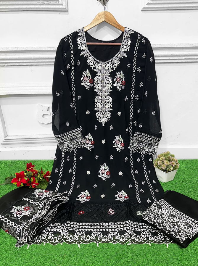 Nishbat Georgette Embroidered Pakistani Kurti Bottom With Dupatta Wholesale Onine